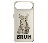 Carcasa para iPhone Air Divertido Corgi Tocando Saxofón Meme Perro Bruh Jazz Música