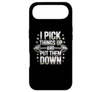 Carcasa para iPhone Air Divertido Letrero de Gimnasio con Texto en inglés I Pick Things Up and Put Them Down Funny Gym