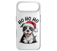 Carcasa para iPhone Air Divertido Sombrero de Papá Noel para Perro Pitbull Ho Ho Ho Navidad Pit Bull