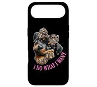 Carcasa para iPhone Air Do What I Want Leopard Print Bow Girl Rottweiler Puppy Lover