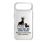 Carcasa para iPhone Air Doberman y Dachshund They Say We Look Alike Funny Dog Art