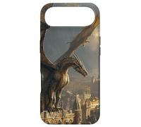 Carcasa para iPhone Air Dragón con Vistas a una Ciudad gótica Dorada al Amanecer