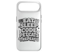 Carcasa para iPhone Air Eat Sleep Code Pet Cats Repeat Funny Programmer Cat Lover