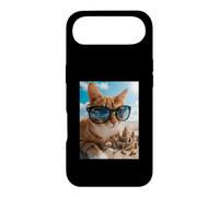 Carcasa para iPhone Air El Gato más Genial en Gafas de Sol con Divertidas Vibraciones de Playa de Castillo de Arena