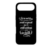 Carcasa para iPhone Air Él Let Us Not Love with Words versículo bíblico Cita Cristiana