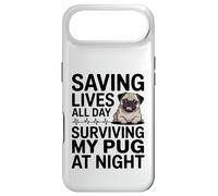 Carcasa para iPhone Air Enfermera Divertida salvando Vidas Todo el día sobreviviendo a mi Pug por la Noche