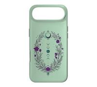Carcasa para iPhone Air Fases Lunares Corona Botánica con Flores Violetas y Hojas