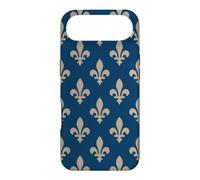 Carcasa para iPhone Air Flor de lis, símbolo Real francés, Beige sobre Azul Marino