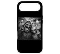 Carcasa para iPhone Air Funny Alien and Bigfoot Selfie UFO Rock on Sign Sasquatch