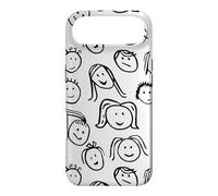 Carcasa para iPhone Air Funny Artsy Linocut Kids Faces, Lindo Sonriendo riendo
