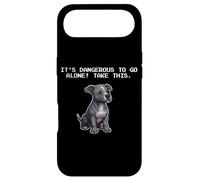 Carcasa para iPhone Air Funny Dangerous Go Alone Pixel bit Video Gamer Pittie Lover