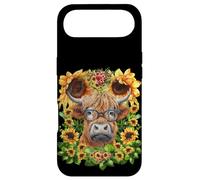Carcasa para iPhone Air Funny Highland Cow with Sunflowers For Teacher Scottish Cow