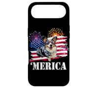Carcasa para iPhone Air Funny Merica USA Flag 4th July Patriotic Blue Merle Corgi