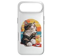 Carcasa para iPhone Air Funny Retro Cat Sunset Cocktail Beach Vacation Summer