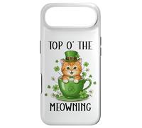 Carcasa para iPhone Air Funny St Patricks Cat Top of The Meowning Coffee Cat Irish
