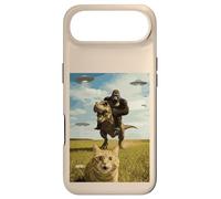 Carcasa para iPhone Air Gato Bigfoot En Dino UFO Selfie Divertido Sasquatch Trex Meme Kid