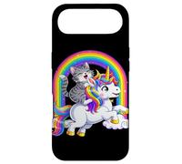 Carcasa para iPhone Air Gato Montando Unicornio Arco Iris Fantasía Lindo
