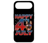 Carcasa para iPhone Air German Shepherd Dog American Flag Glasses Happy 4th of July