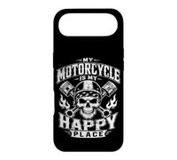 Carcasa para iPhone Air Gráfico de Calavera de Motociclista My Motorcycle Is My Happy Place
