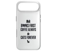 Carcasa para iPhone Air Gráfico Divertido de Books First Coffee Always Cats Forever