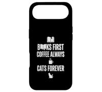 Carcasa para iPhone Air Gráfico Divertido de Books First Coffee Always Cats Forever