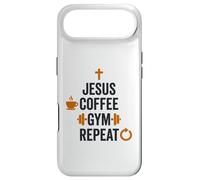 Carcasa para iPhone Air Gráfico humorístico de Jesus Coffee Gym Repeat Faith Workout