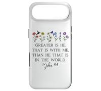Carcasa para iPhone Air Greater is He That is in Me Christian 1 John 4:4 Bible Verse
