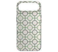 Carcasa para iPhone Air Green Cream Circles Squares Connecting Lines Pattern