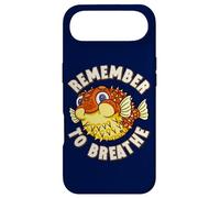 Carcasa para iPhone Air Happy Puffer Fish Recuerda Respirar Divertido Kawaii Puffer