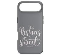 Carcasa para iPhone Air He Restores My Soul Bible Verse Psalm 23 3 Religious Women