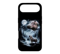 Carcasa para iPhone Air Hipopótamo Aullando a la Luna 90's Retro Safari Animal