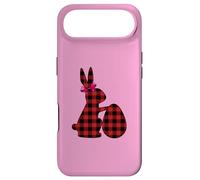 Carcasa para iPhone Air Huevos de Conejo de búfalo Rojo con Estampado de Cuadros Rojos