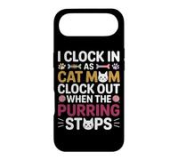 Carcasa para iPhone Air I Clock IN AS Cat MOM Clock out When The PURRING Stops