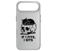 Carcasa para iPhone Air If I Fits I Sits Cat Skull Funny Gothic Dark Meme Humor 2