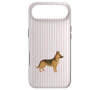 Carcasa para iPhone Air Ilustración Pastor Alemán Diseño Estético Rayas Rosa