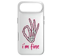 Carcasa para iPhone Air I'm Fine Funny Skeleton Hand Thumbs Up Hand Sign Humor Oscuro
