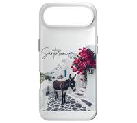 Carcasa para iPhone Air Isla Griega Santorini Burro y Bougainvillea Blue Church