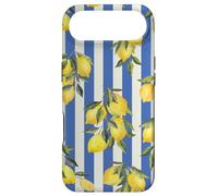 Carcasa para iPhone Air Italian Coast Lemons On Blue Stripes Summer Fruit Pattern