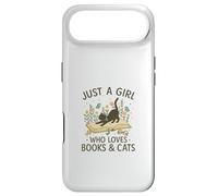 Carcasa para iPhone Air Just a Girl Who Loves Books and Cats Pastel Reading Cat