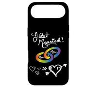 Carcasa para iPhone Air Just Married Mrs & Mrs Gay Lesbianas Boda Compromiso Decoración