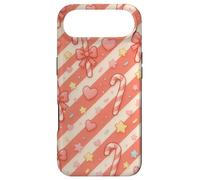 Carcasa para iPhone Air Kawaii Coquette Candy Cane Patrón de Navidad Corazones Pastel Estrellas