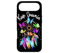 Carcasa para iPhone Air Keep On Dreamin - Atrapasueños con Plumas de Mariposas Coloridas