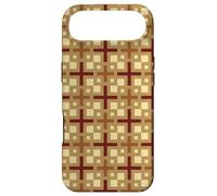 Carcasa para iPhone Air Khaki Cream Maroon Square Plus Rustic Antique Folk Pattern