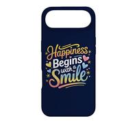 Carcasa para iPhone Air La Felicidad Comienza con una Sonrisa Cita Positiva Hombres Mujeres Niños