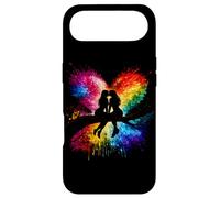 Carcasa para iPhone Air Lesbian Girls Kissing on Tree Branch Rainbow Silhouette
