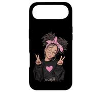 Carcasa para iPhone Air Linda Chica Signo de Paz Pelo Rizado Divertido gráfico juguetón Trippy