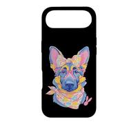 Carcasa para iPhone Air Lindo Pastor Alemán Perro Amante Gráfico Rosa Gafas Floral