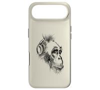 Carcasa para iPhone Air Lindos Auriculares chimpancé Amante de la música lápiz Dibujo Arte