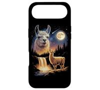 Carcasa para iPhone Air Llama Aullando a la Luna, extraño Meme Divertido, Llama Alpaca de los 90
