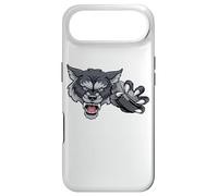 Carcasa para iPhone Air Lobo De Dibujos Animados Deportes Lobos Equipo Mascota Sosteniendo Hockey Puck